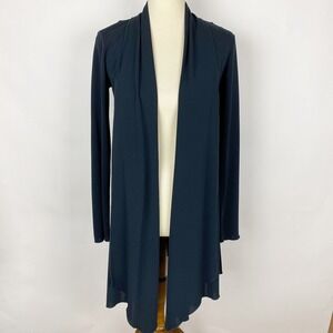 Cabi Navy Shawl Collar‎ Waterfall Draped Open Cardigan Women Size S